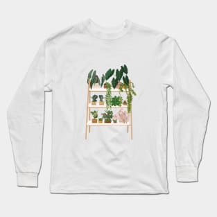 House plants illustration 36, Plant shelf art Long Sleeve T-Shirt